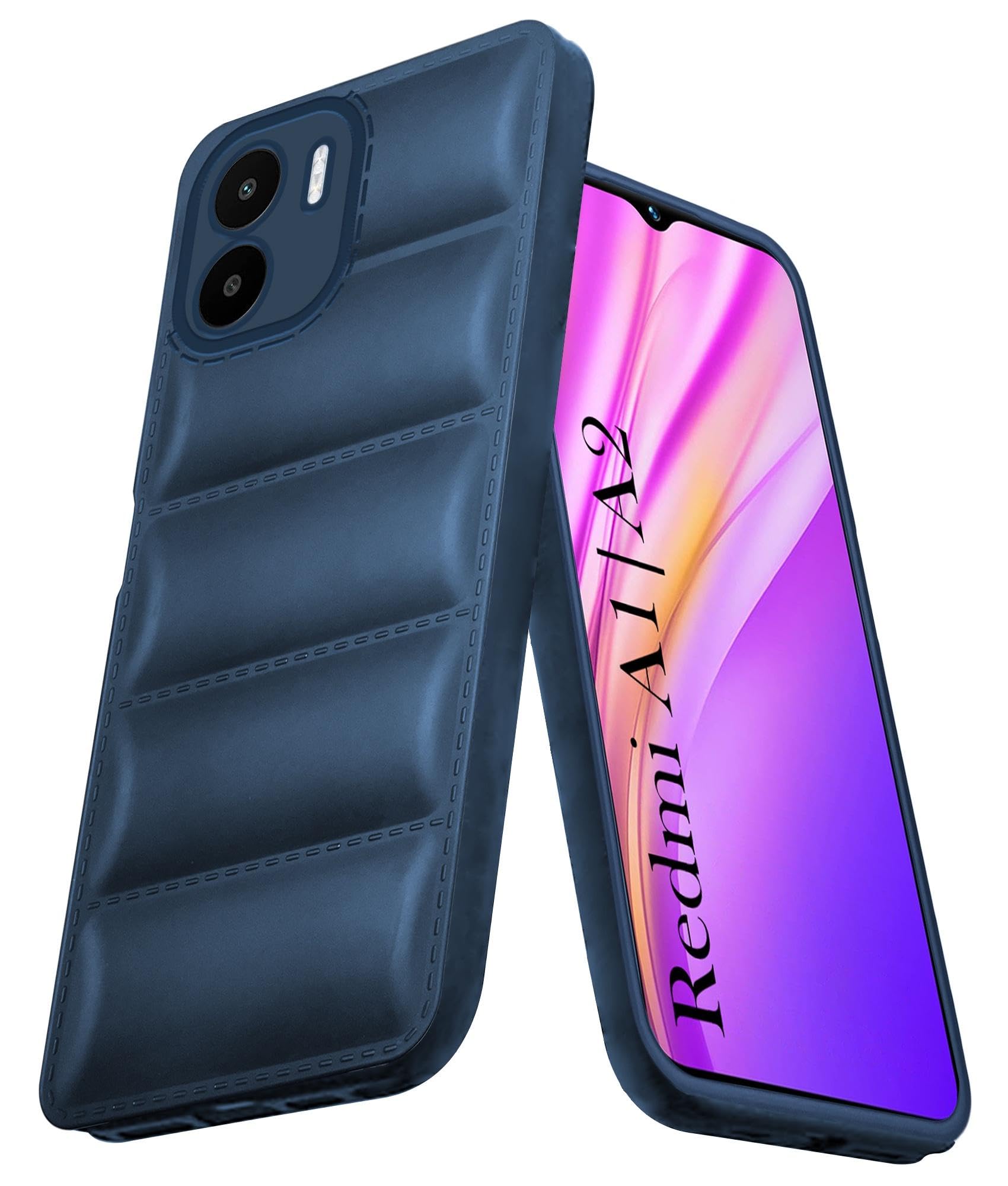 Jkobi Back Cover Case for Xiaomi Redmi A1 | Redmi A2 (Puffer Cushion Wave Design | Camera Protection | Soft Blue) (B0CV41SFDZ) Amazon Price History, Amazon Price Tracker