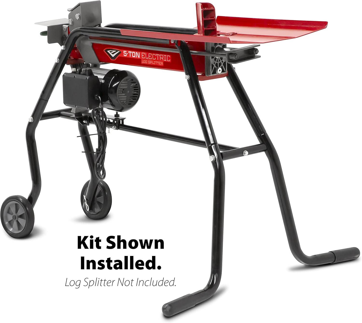 Earthquake 32230 Log Splitter Stand and Tray Kit, Heavy Duty Steel Construction, Removable Log Tray, Sturdy Transport Wheels, Pairs with Earthquake Model 32228 Log Splitter