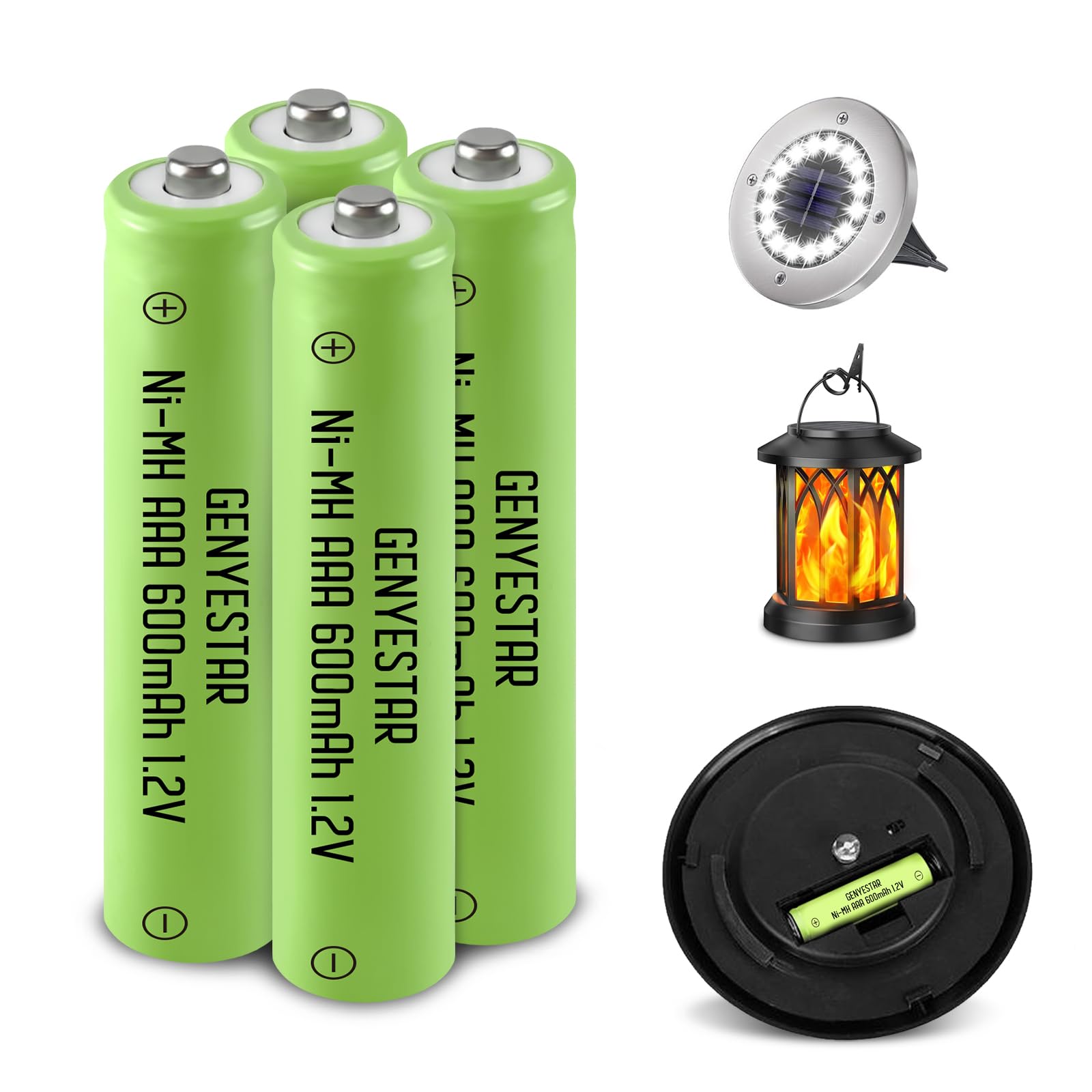 Ni-MH Rechargeable AAA Batteries Triple A 600mAh 1 2V Pre-Charged Solar Light Battery for Solar Outdoor Garden Landscaping