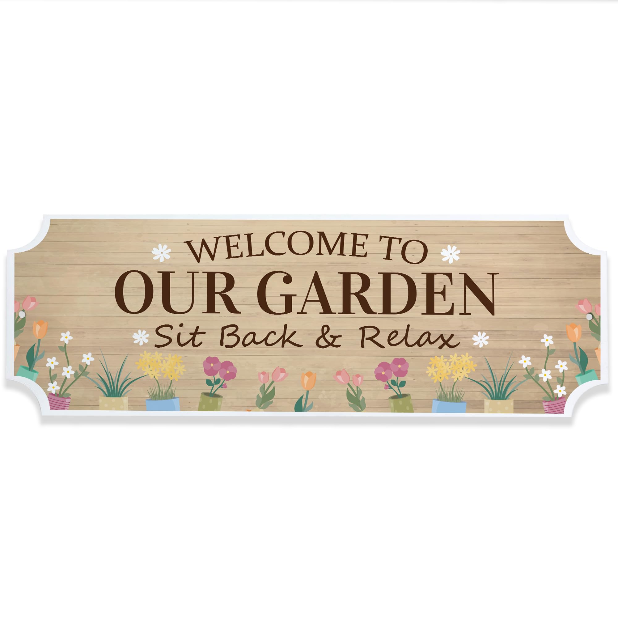 Red Ocean Garden Signs and Plaques For Outside Hanging Shed Sign Welcome To Our Garden Patio Summer House Yard Wall Sign Gift For Women