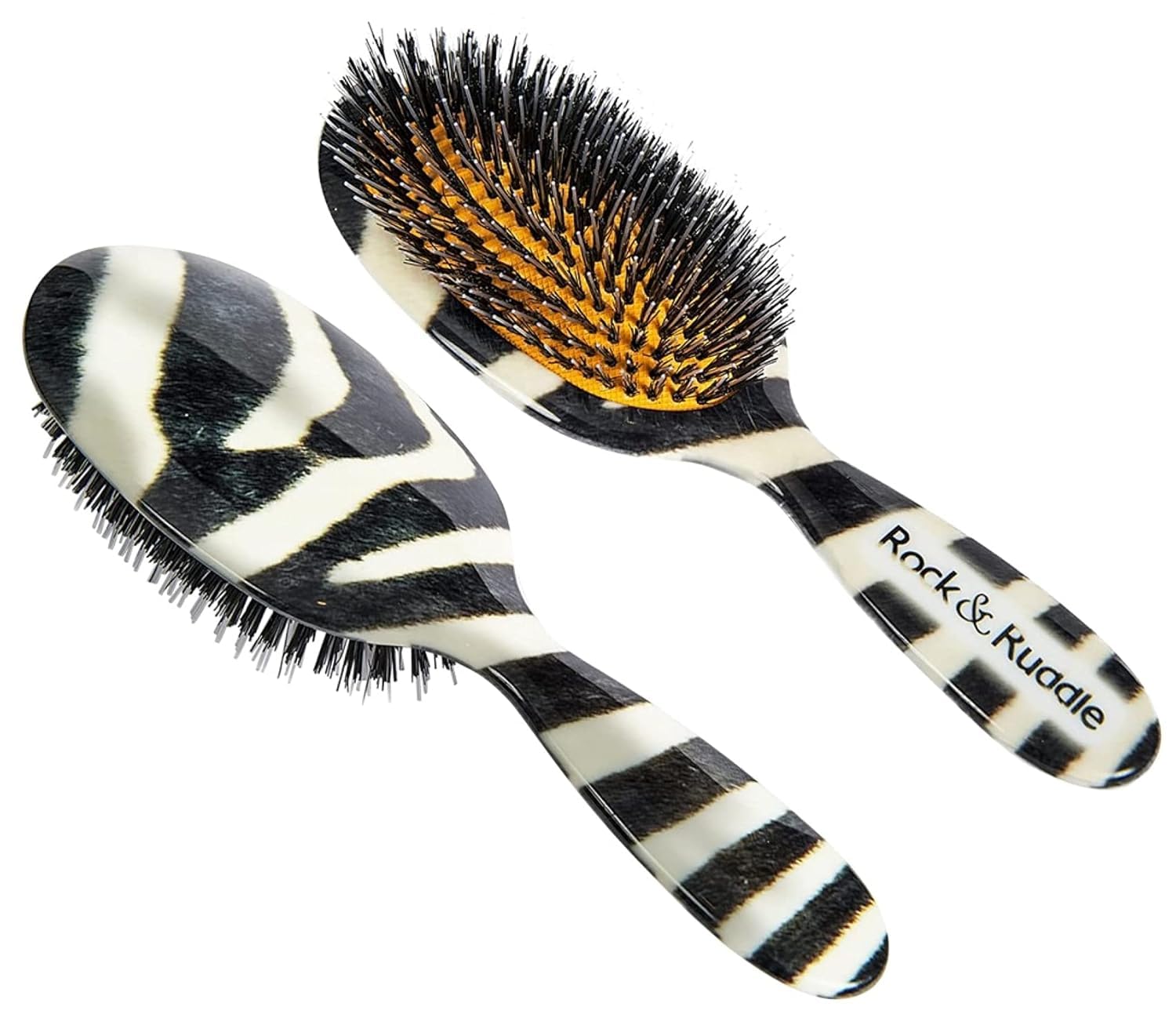 Rock & Ruddle Natural Boar Bristle Hair Brush for Women and Children. Wet or Dry Hair Detangling, Smoothing and Blowdrying. Bring out a Healthy Shine.