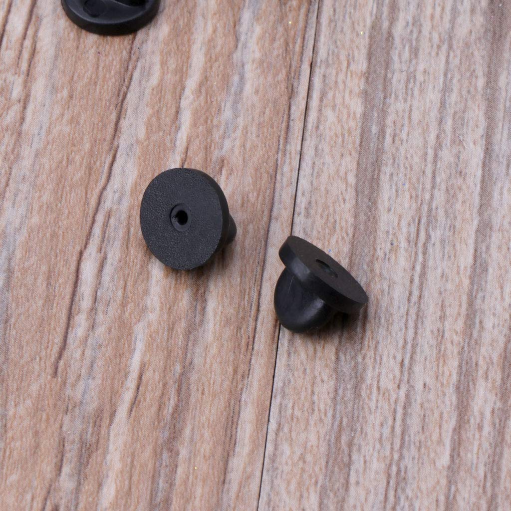 SZYDD Black Brooch Butterfly hat 100 Pcs Black PVC Rubber Brooch Pin Backs Tie Lapel Pin Backing Holder Clasps Jewelry Findings