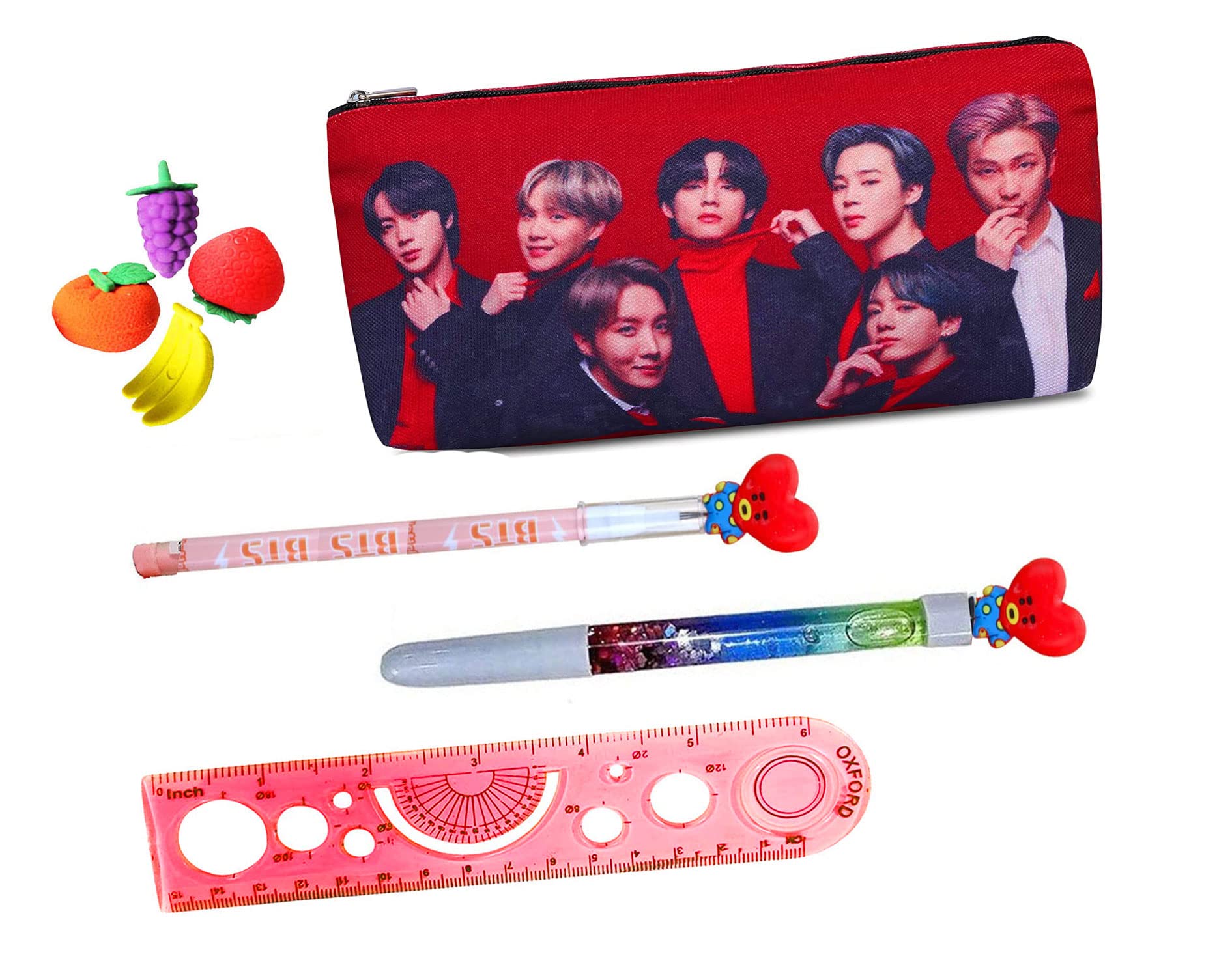 See full amazon price history chart for KOBBET® 8pcs BTS Army Theme School Stationery Gift Set for Kids Return Gift Party Favour Gift Set BTS Pencil Case Pencil Pouch Costmetic Travel Pouch for Girls BT-21 Pen Pencil Eraser Ruler (Red) KOBBET® 8pcs BTS Army Theme School Stationery Gift Set for Kids Return Gift Party Favour Gift Set BTS Pencil Case Pencil Pouch Costmetic Travel Pouch for Girls BT-21 Pen Pencil Eraser Ruler (Red) (B0BC9SV3WZ) Amazon Price History, Amazon Price Tracker