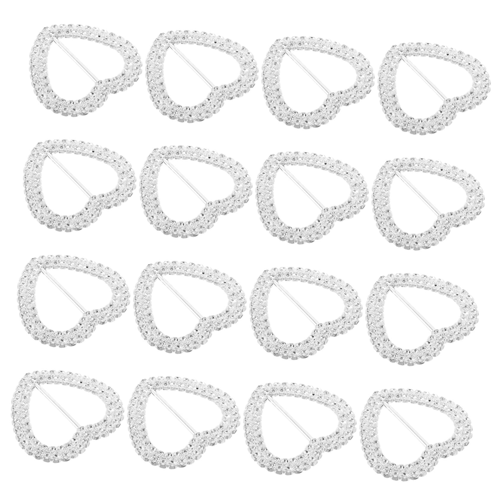 Boucle de ceinture métallique cœur fermoirs strass vêtements attaches coulissantes