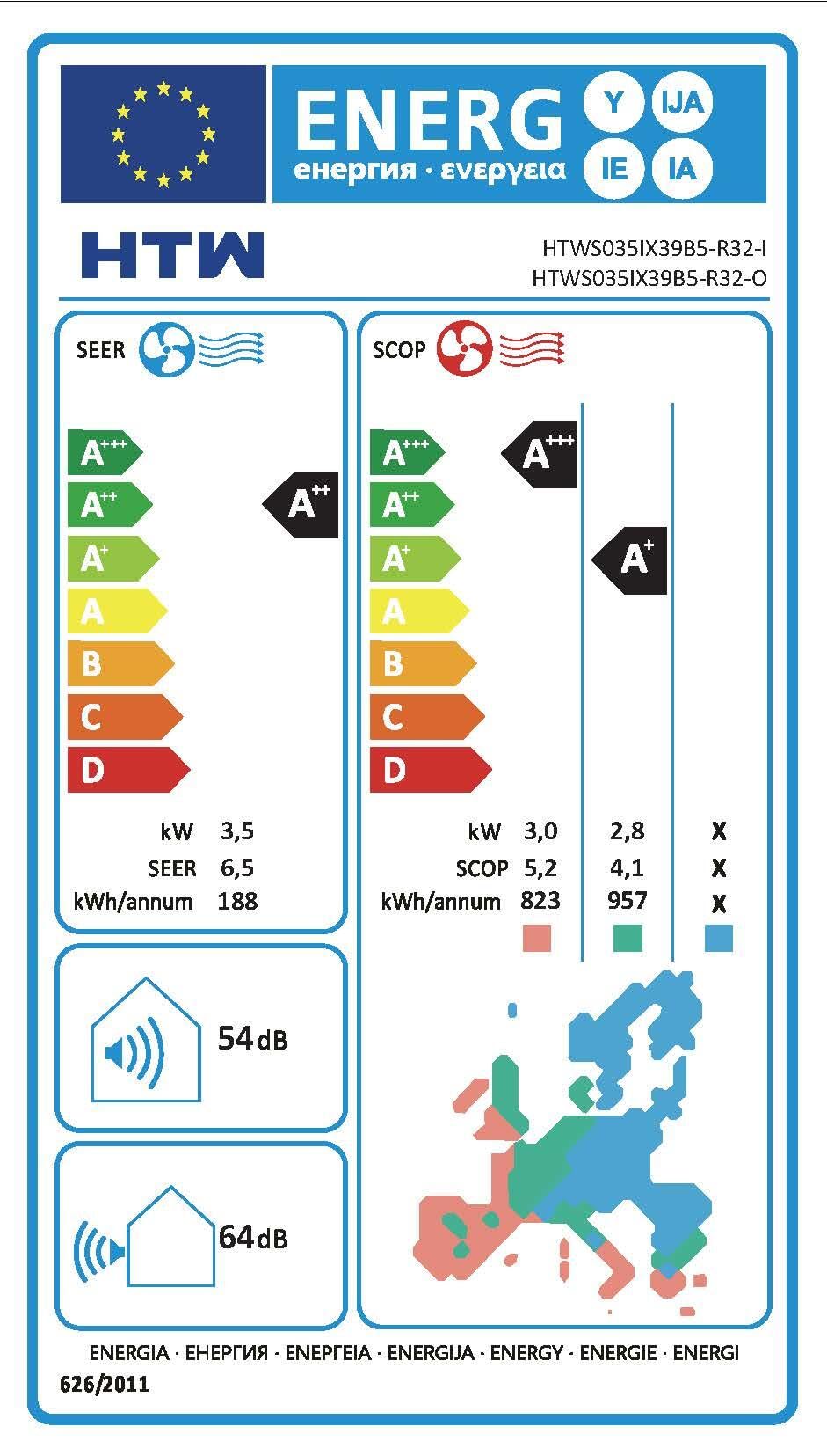 Aire acondicionado HTW Split 1x1 EON 4.6 DC Inverter 2200 frigorías 2.6 kW Wifi