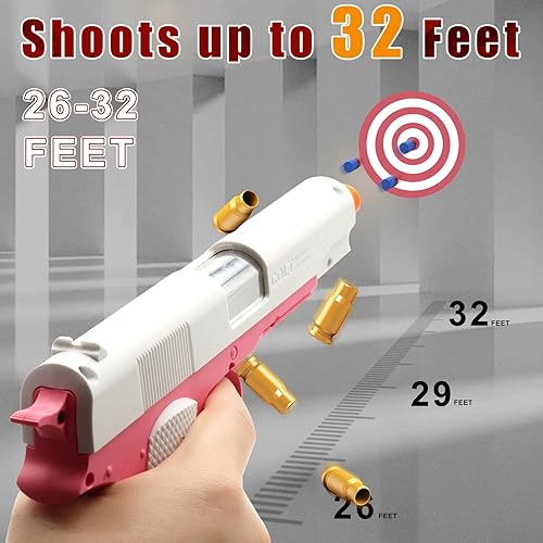 Miniatura 2 de Pistola de juguete de bala suave con 50 balas de espuma, pistolas de juguete de expulsión de concha, juguete para ansiedad, pistola de espuma y
