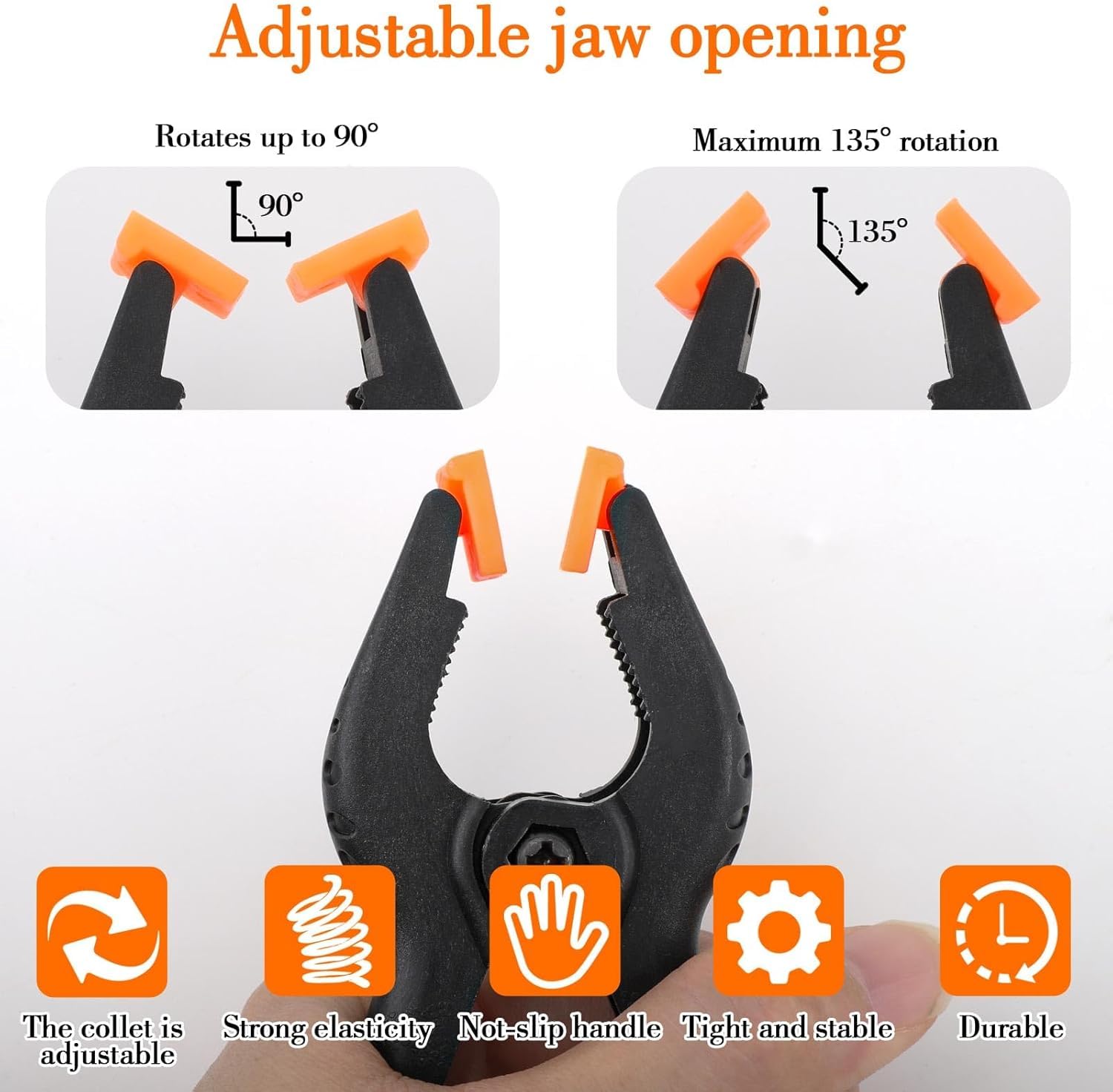 10 Pcs Crocodile Clips,Muslin Spring Clamps for DIY Projects,Plastic Wood Clamps for Woodwork Artwork Background - Image 4