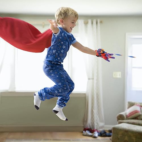 Miniatura 7 de Guantes de araña para hombre, juguete de tirador de tela con muñeca, guantes de lanzador de araña, juego de juguete de cosplay para niños