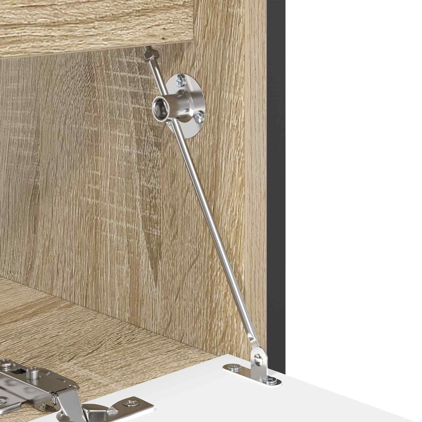 QUAHEAS 439 Pcs Zinc Plated Iron Pull Rod Hinge 190 x 30 x 20mm with Mounting Screws for Cabinet Doors and Panels Corrosion Resistant Space Saving Durable