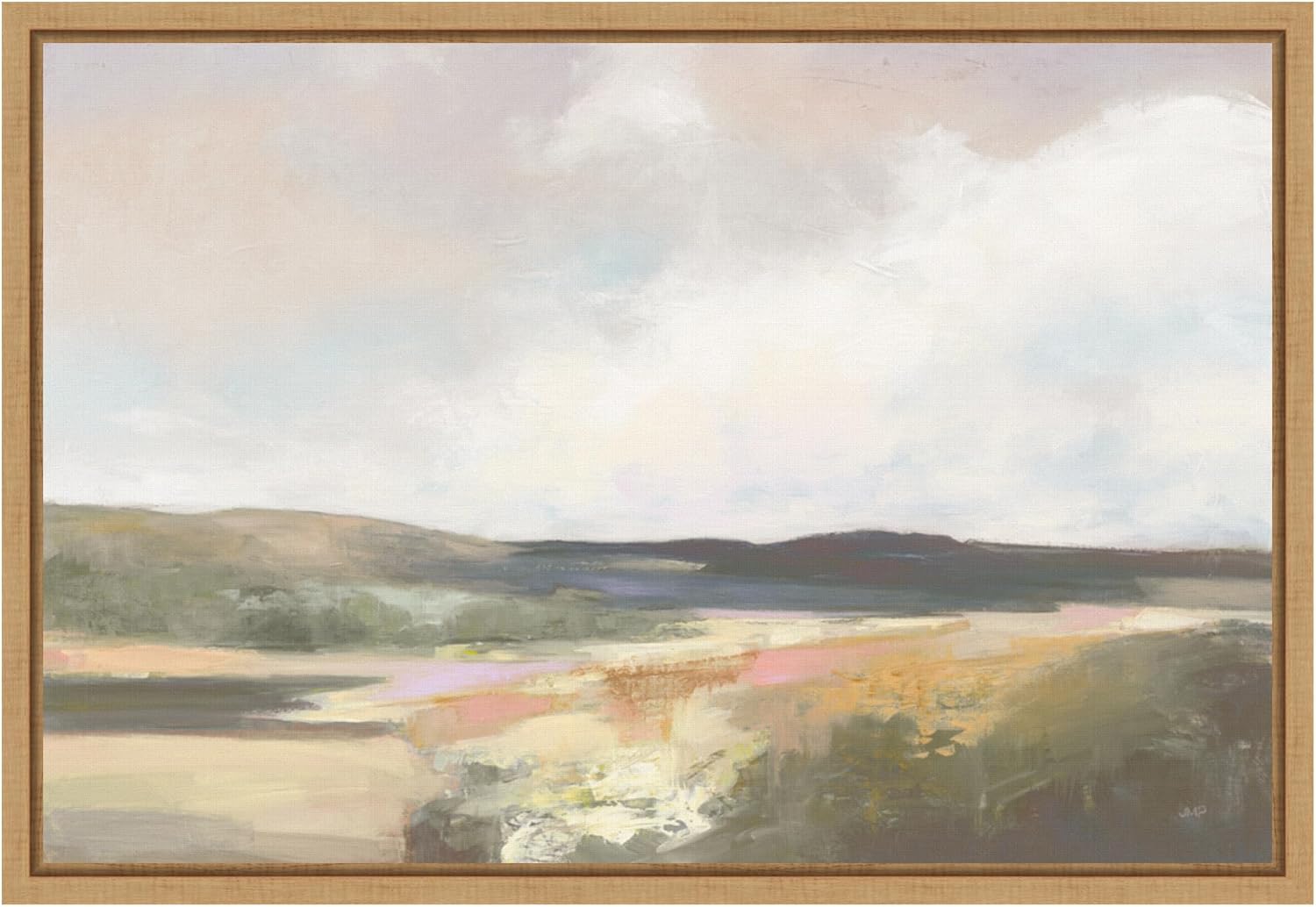 Amanti Art Framed Canvas Wall Art 23x33 Dawn by the Water by Julia Purinton, Framed Wall Art Canvas, Abstract Artwork, Modern Decor, Large Poster Painting for Living Room, Bedroom, Bathroom, Kitchen,