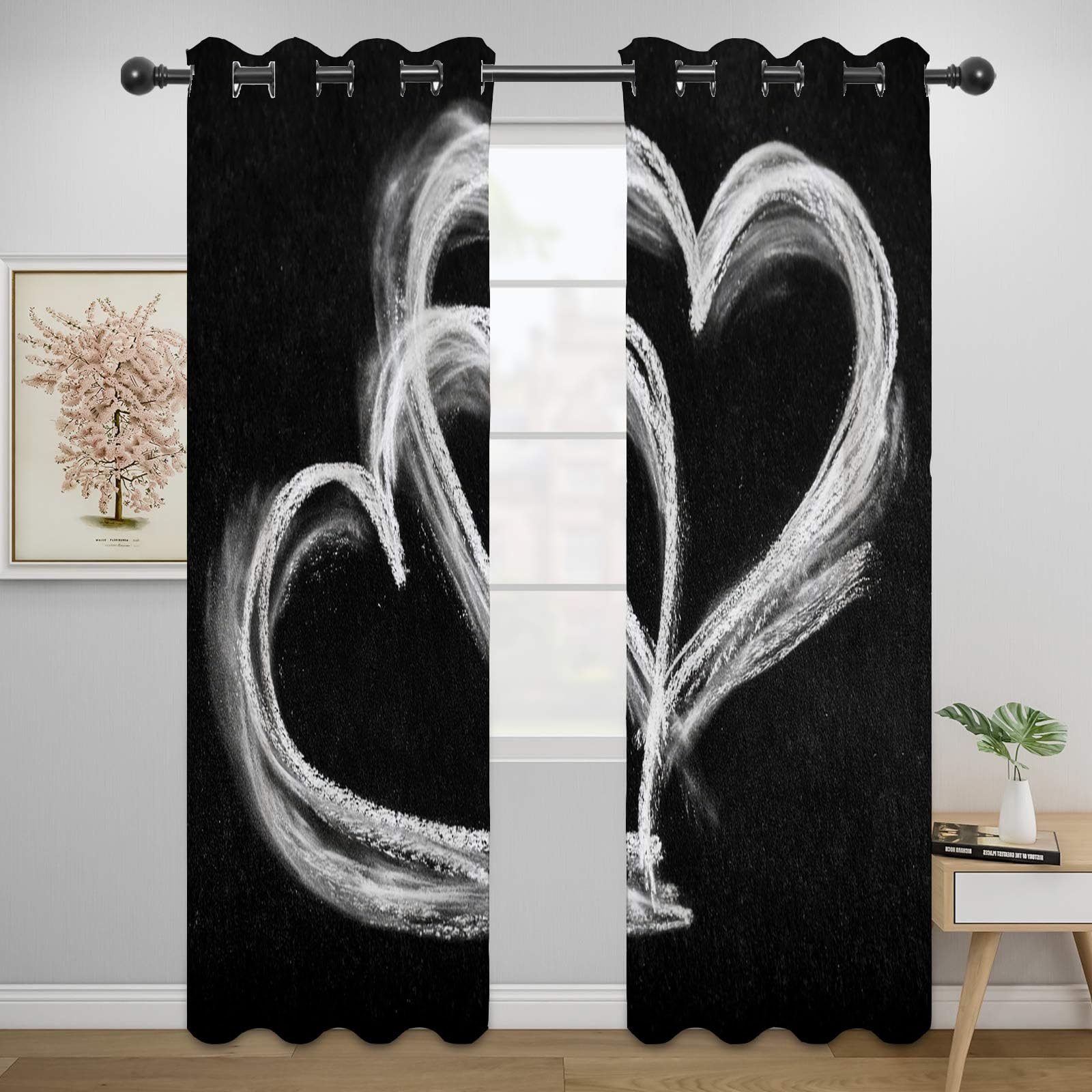 Zasłony do sypialni abstrakcyjne linie eleganckie krótkie zazdrostki do sypialni kuchni okna jadalnia sypialnia-300 cm x 140 cm (2 panele)