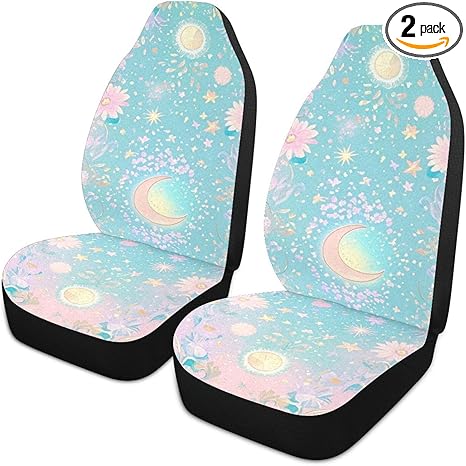 Blue-Pink Tarot Astrology Decorative seat Cover for Cars Waterproof Sport seat Covers Cover para asientos de carros Set of 2