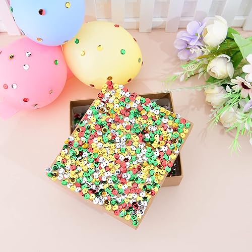 Miniatura 4 de Hapeper 20000 piezas de lentejuelas con purpurina de Navidad, lentejuelas sueltas para arte, manualidades, decoración y fabricación