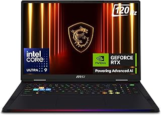 MSI Raider 18, Intel Series 2 Core Ultra 9 285HX, 46cm UHD+ 120Hz Gaming Laptop (64GB/4TB NVMe SSD/Windows 11 Home/NVIDIA GeForce RTX 5090, GDDR7 24GB/Core Black/3.6Kg) A2XWJG-253IN