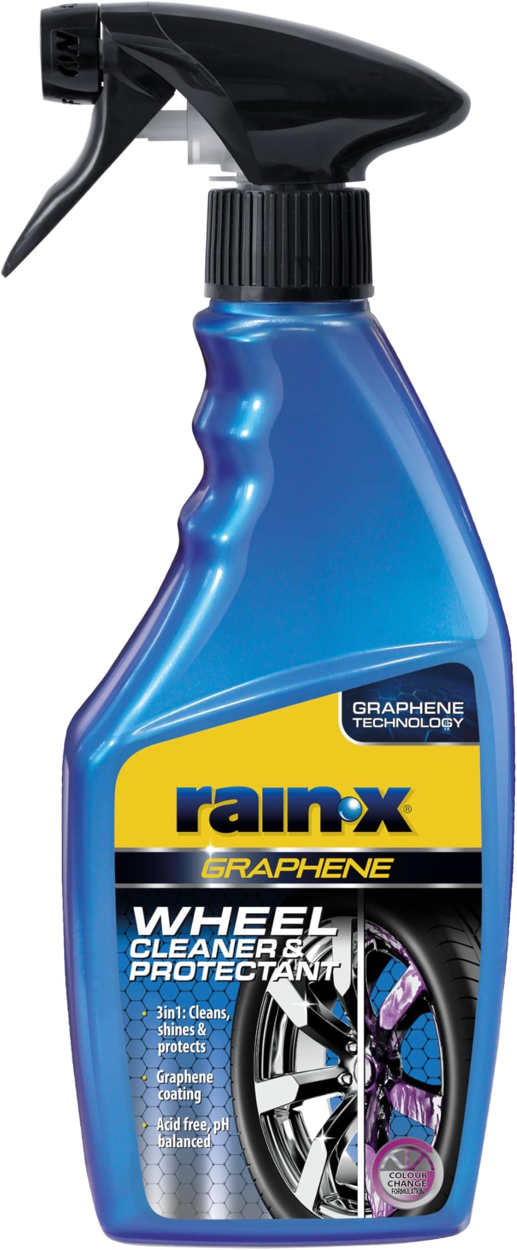 Graphene Wheel Cleaner & Protectant - Advanced Cleaning & Protection for Alloy Wheels - Colour-Changing Formula - Removes Brake Dust & Grime - Acid-Free & pH Balanced - 500ml