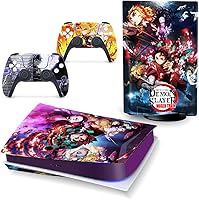 Vista 2 de Calcomanías de vinilo de anime para Playstation 5 versión de disco, adecuadas para consola PS5 y accesorios de controlador, compatible