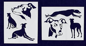 Greyhound Dog Stencils- 2 Pieces 8 Inch X 10 Inch