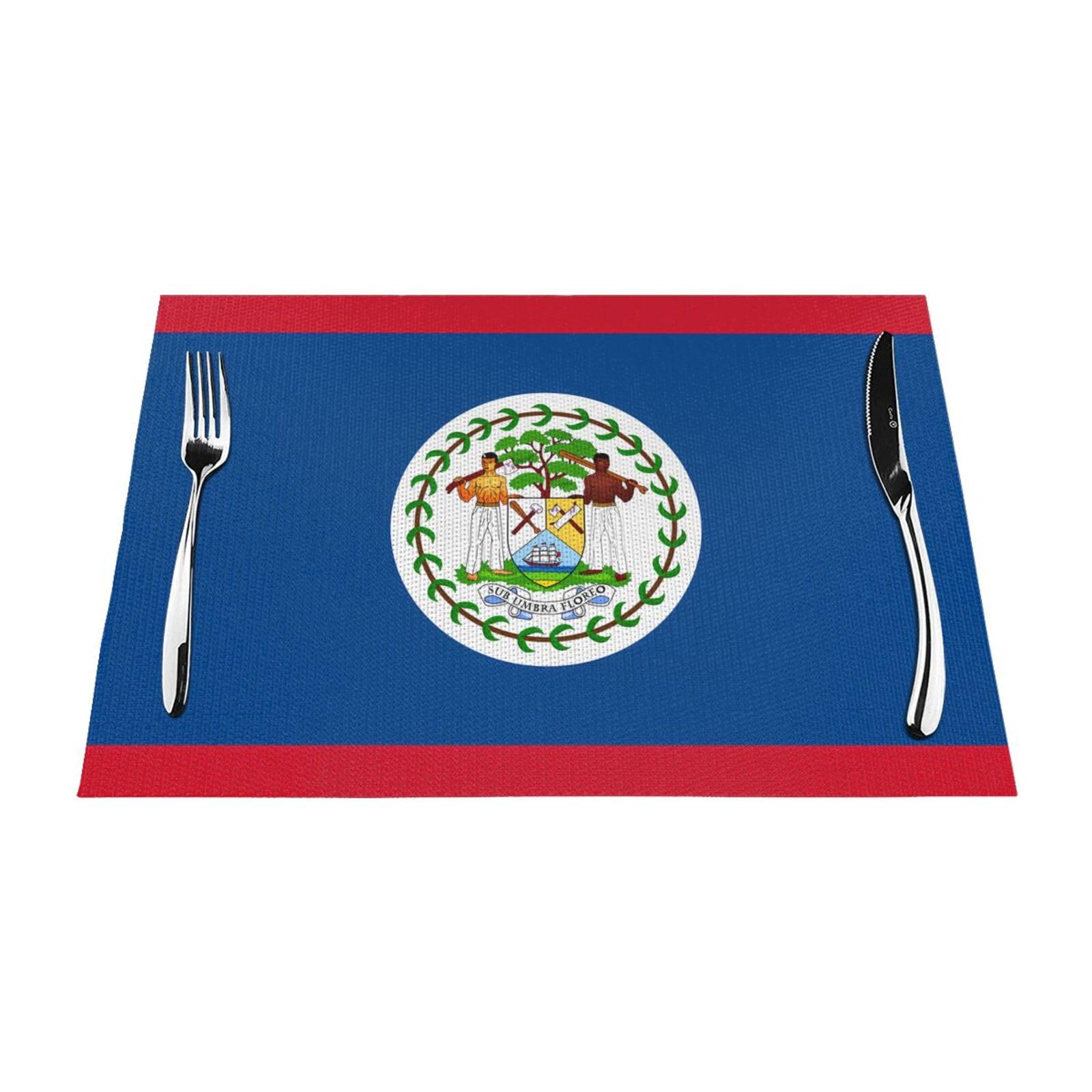 Set de table drapeau Belize lot de 6 idéal pour l'ambiance des grands restaurants