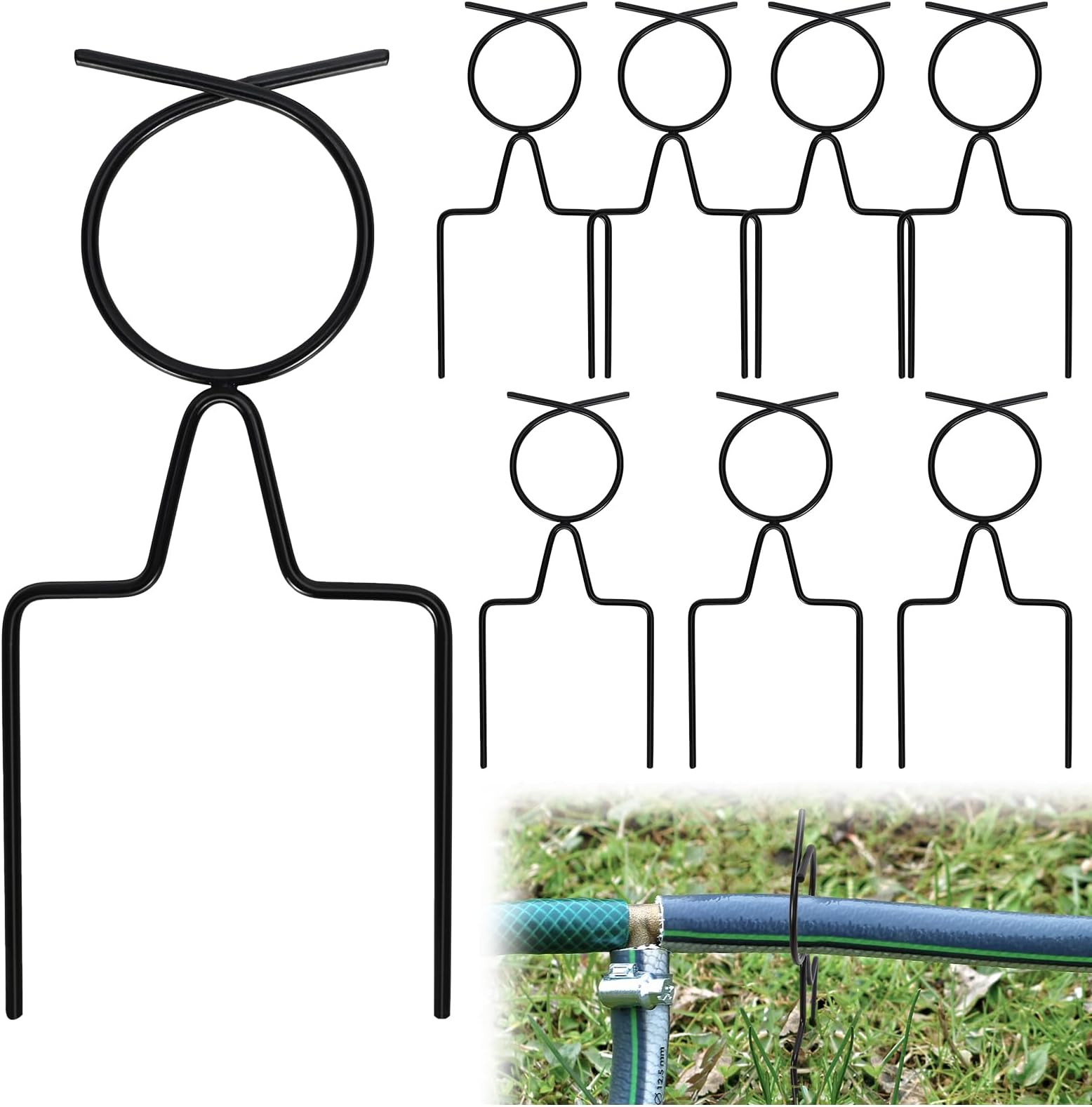 Garden Hose Guide Stake Holder Set of 8 Lawn Hose Support