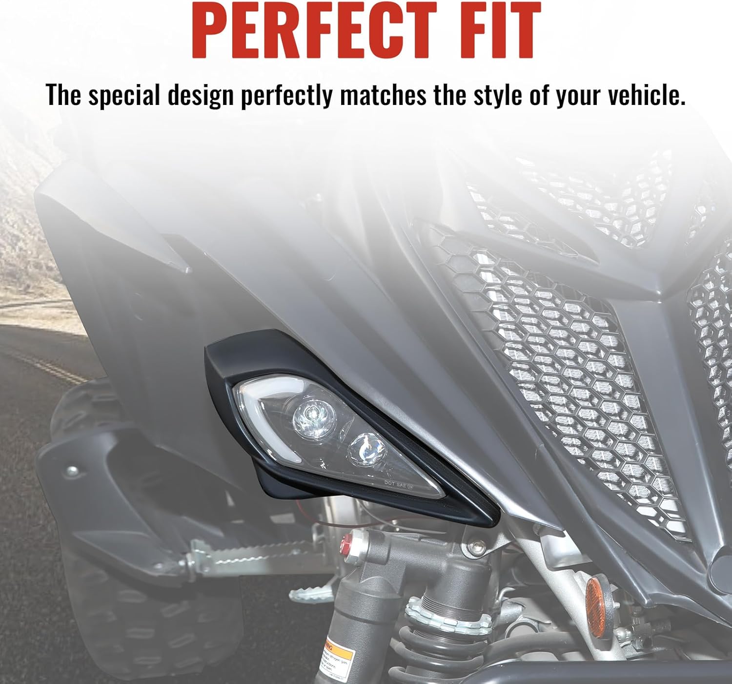 Headlight Covers for Yamaha Raptor 700, Left & Right Head Lamps Cover Front Head Light Trim Bezel for Yamaha YFZ 450 YFZ450R YFZ450X Wolverine 450 350 250 350 2006-2022 Accessories (2PCS)