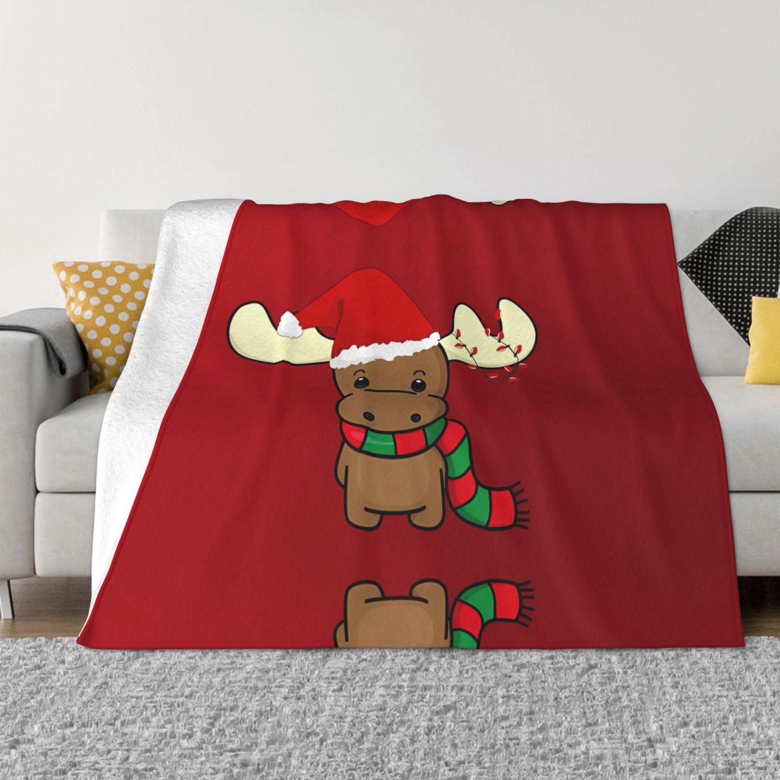 Couverture de lit en flanelle renne de Noël, le cadeau idéal pour l'hiver