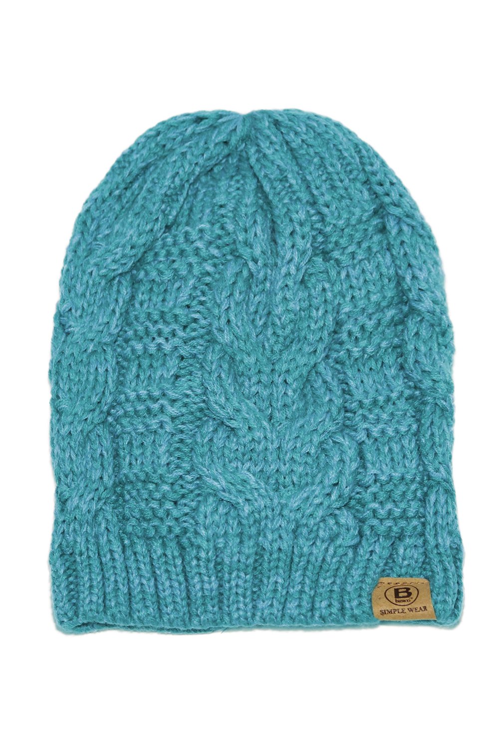 BASICOUnisex Warm Chunky Soft Stretch Cable Knit Beanie Cap Hat