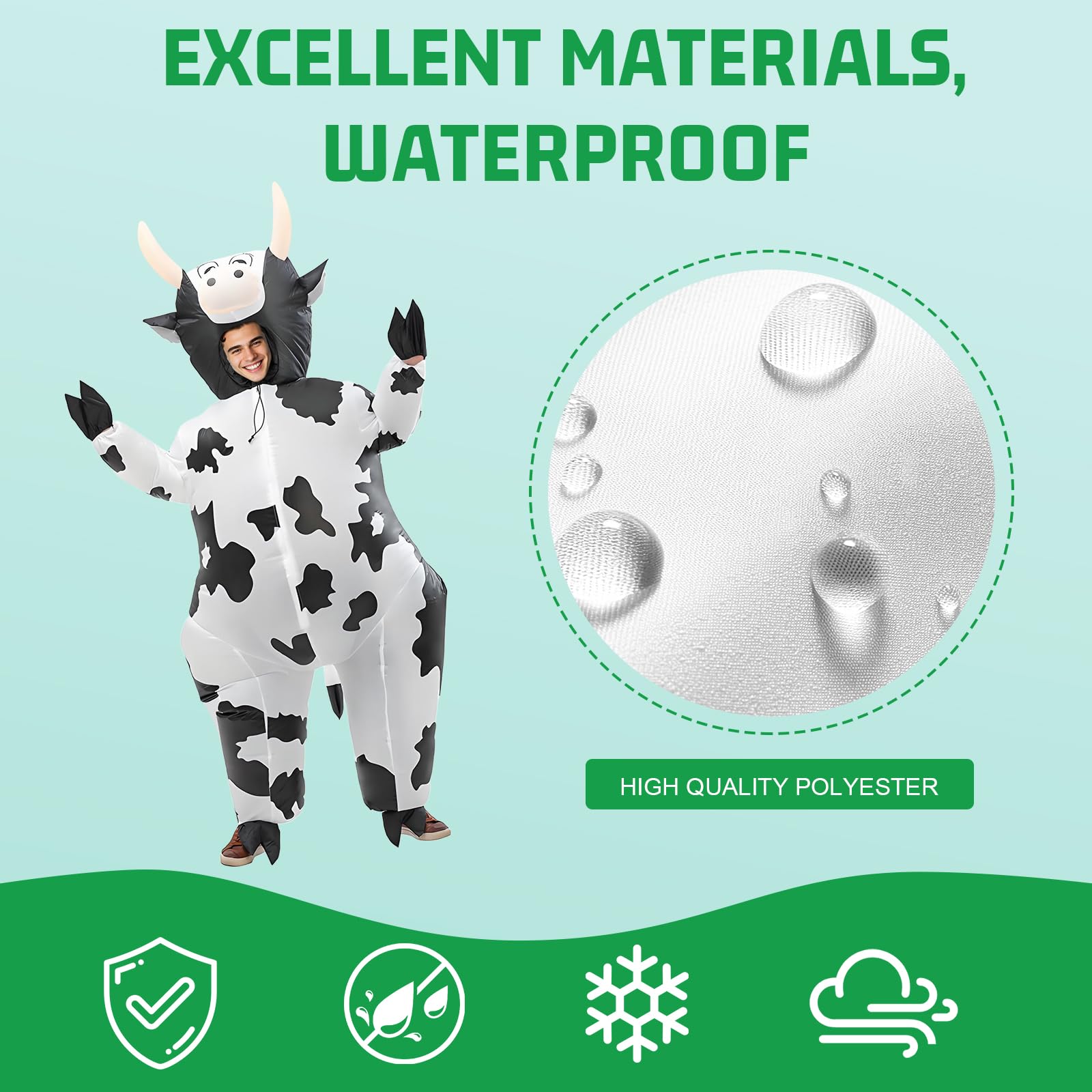 MIAOKE Inflatable Costume, Halloween Costumes Adult Inflatable for Men Women Blow up Funny Fancy Dress (Cow) - Image 4