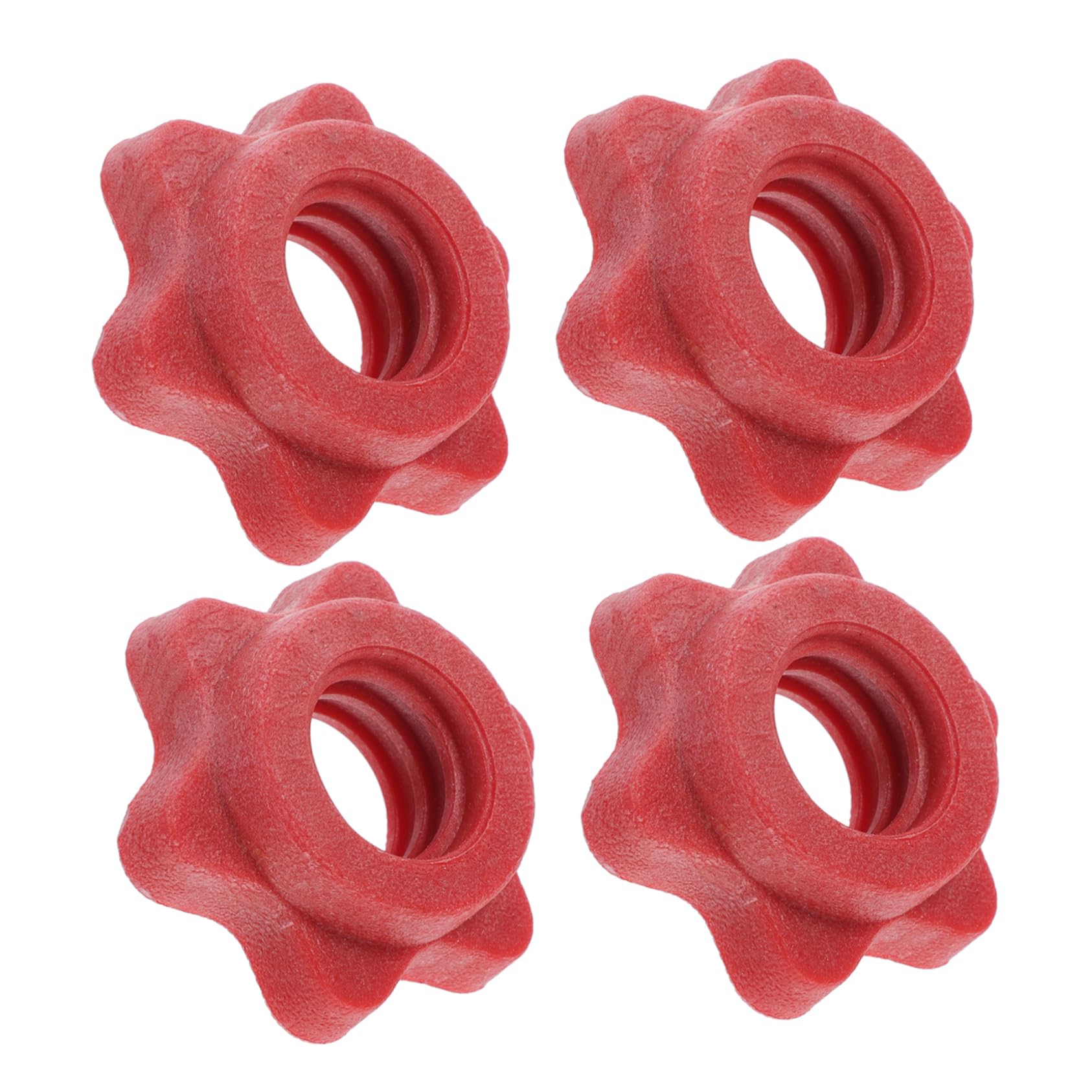 ERINGOGO 4pcs Barbell Pole Lock Collar Lock Steel Nut Self-Locking Barbell Nuts Equipment Plastic Red