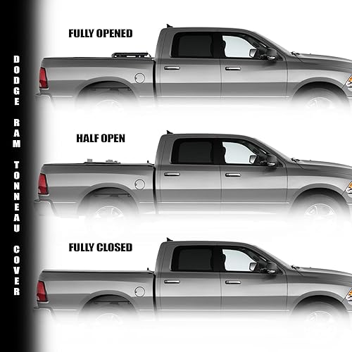 Miniatura 2 de Armordillo USA 7162235 CoveRex TFX Series - Cubierta rígida de tres pliegues para caja de camioneta de perfil bajo, se adapta a Dodge Ram 1500