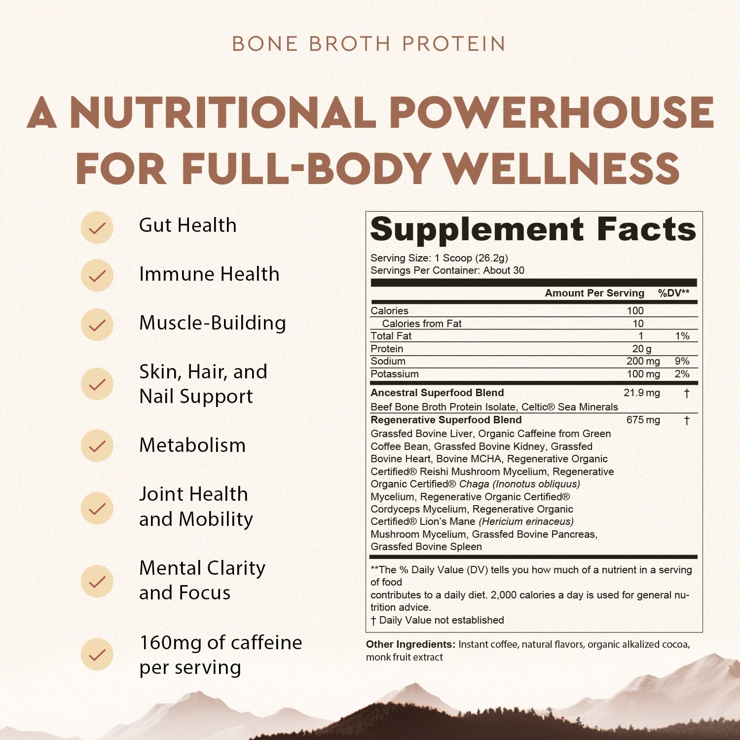 Ancestral Supplements Bone Broth Protein Powder, Mocha Coffee, 30 Servings — Amazon image 2