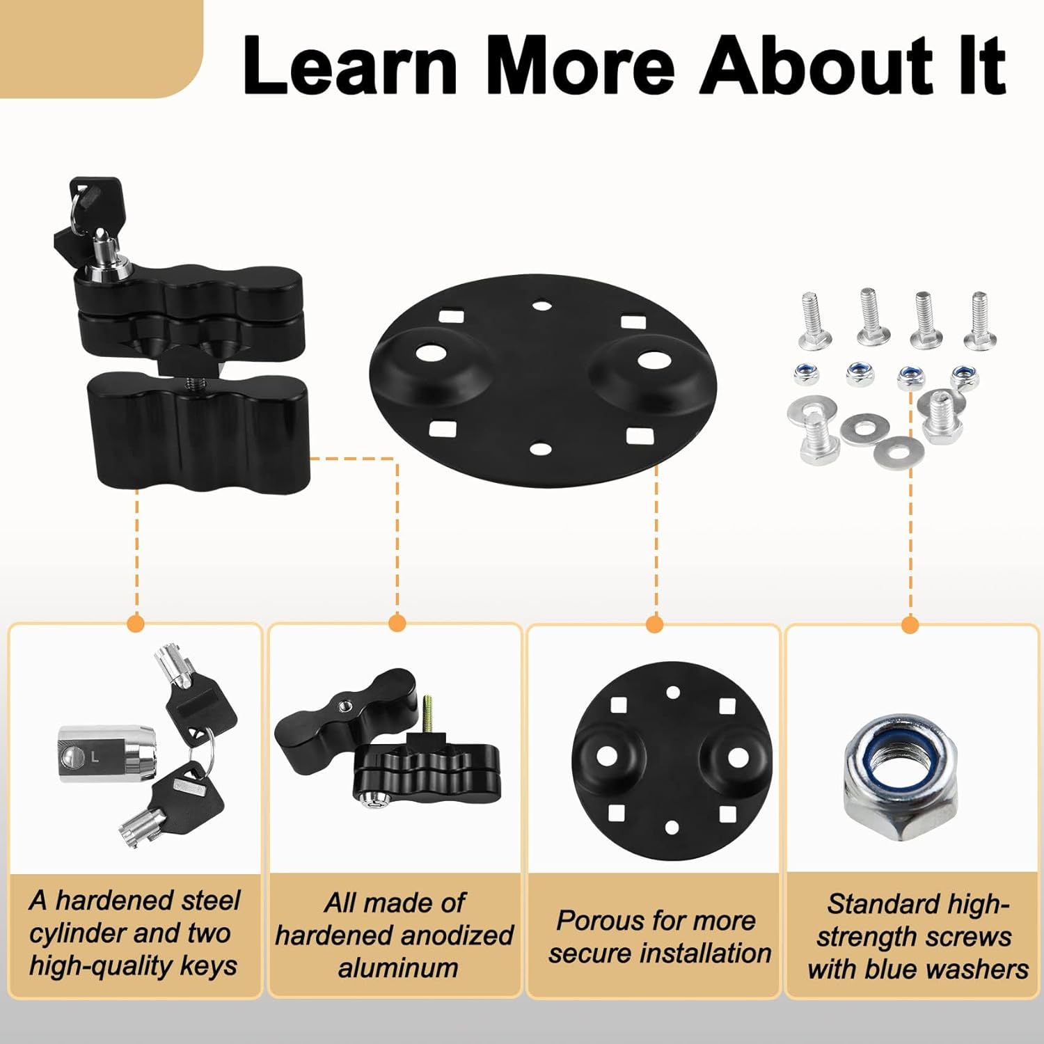 RX-LOX-PM Mount Lock 2 Pack with Keys Compatible with Rotopax Standard Water Container, Gasoline Pack, Storage Box, Fuel Pack - Sturdy and Durable