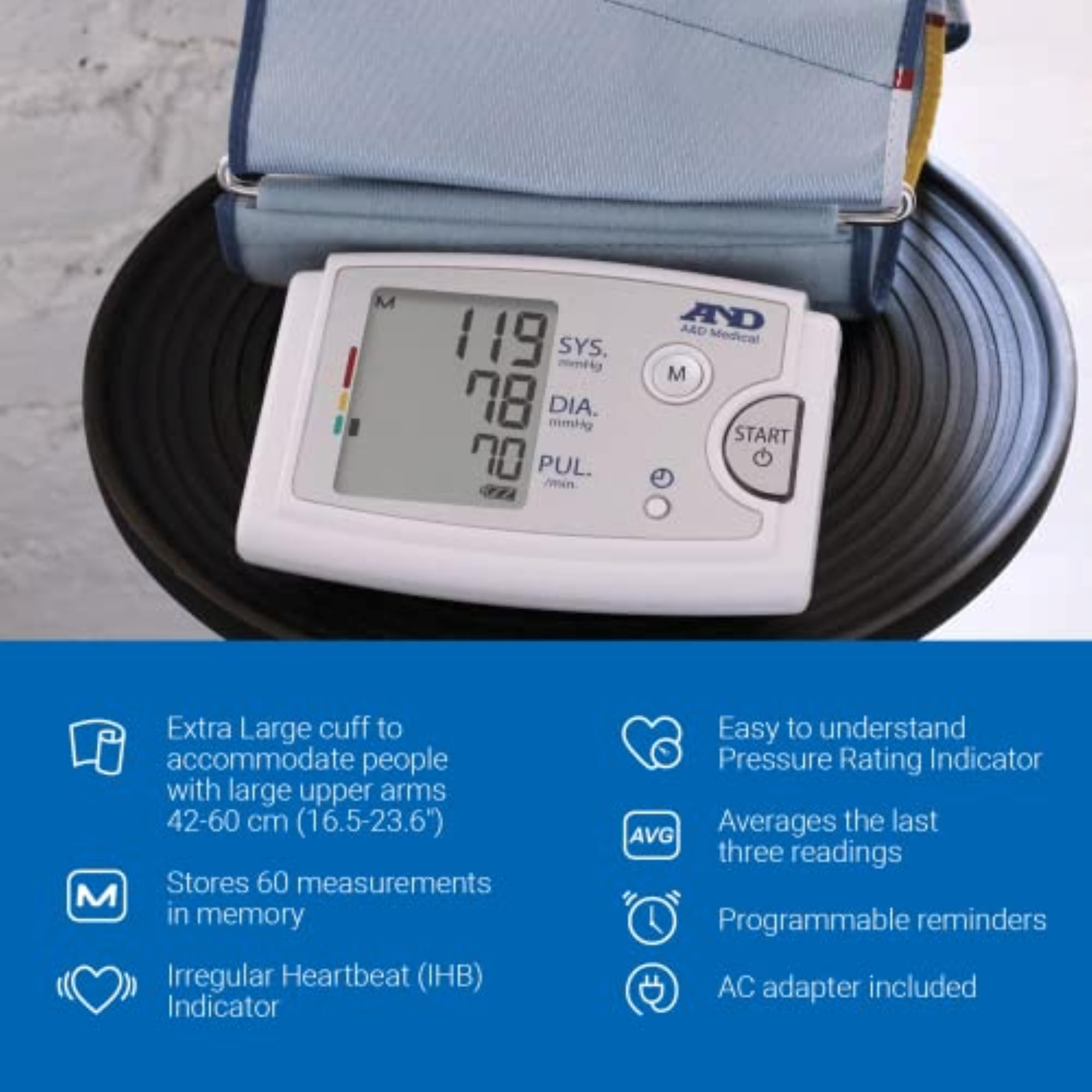 A & D Engineering Lifesource UA-789AC ciśnieniomierz z AccuFit, mankiet XL