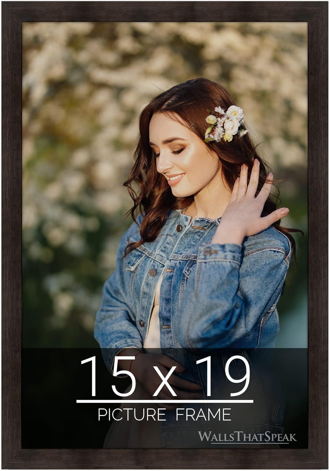 wallsthatspeak 15x19 Espresso Brown Picture Frame for Puzzles Posters Photos or Artwork