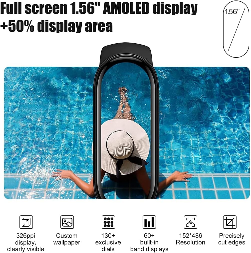 Xiaomi Mi Band 6 Fitness Tracker, 30 Sports Modes Activity Tracker, 24h Heart Rate Monitor, 14 Days Battery Waterproof Smart Watch, SpO2 and Sleep Tracker for Men, Women, Kids (Global Version) : Sports & Outdoors