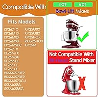 Vista 2 de Ganchos de masa con revestimiento en espiral para Kitchenaid Stand Mixer Bowl-Lift, ganchos de metal para masa para modelos KV25G0X, KV25G8X