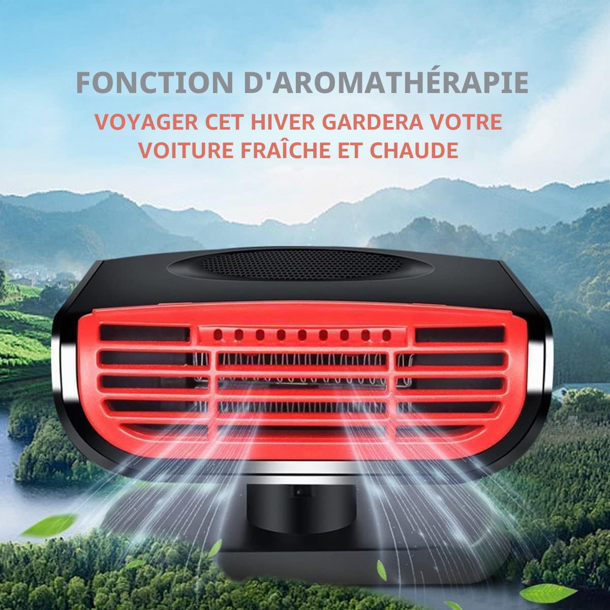 Showvigor Chauffage 12v Voiture Portable & Dégivreur Pare Brise - Ventilateur 2 en 1 pour Un Confort Toutes Saisons en Voiture, Camping et Voyage