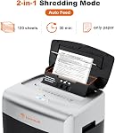 Bonsaii 120-Sheet Auto Feed Micro Cut Paper Shredder with Casters | 30-Min Run Time, P-4 Security, 6-Gal Bin, Heavy Duty Shredders for Home Office, C233-B
