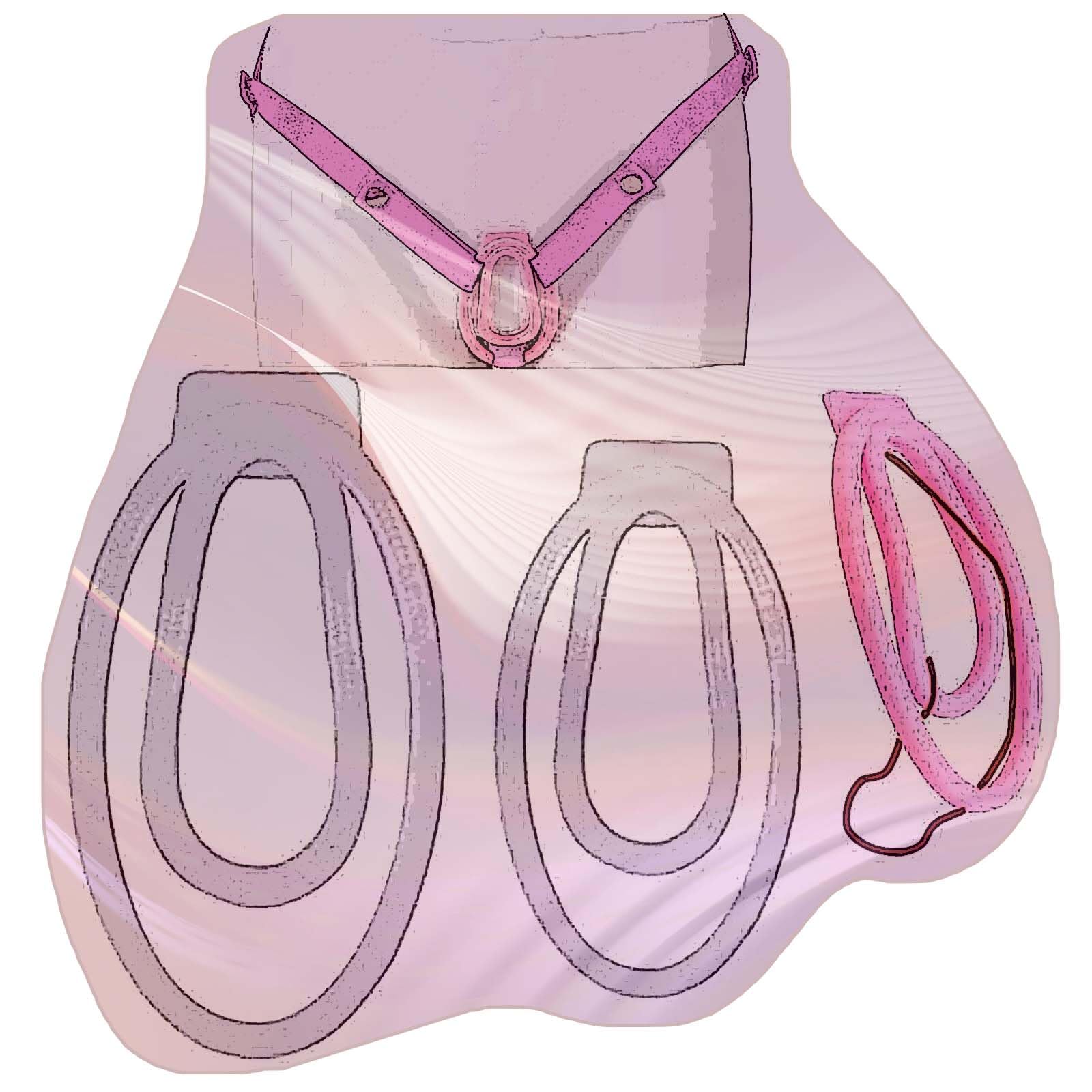 2 pezzi gabbia fitness Fufu Clip Cross Dressing Set, con 1 cintura yoga rosa, set di protezione invisibile regolabile traspirante -A52IT (Bianco)