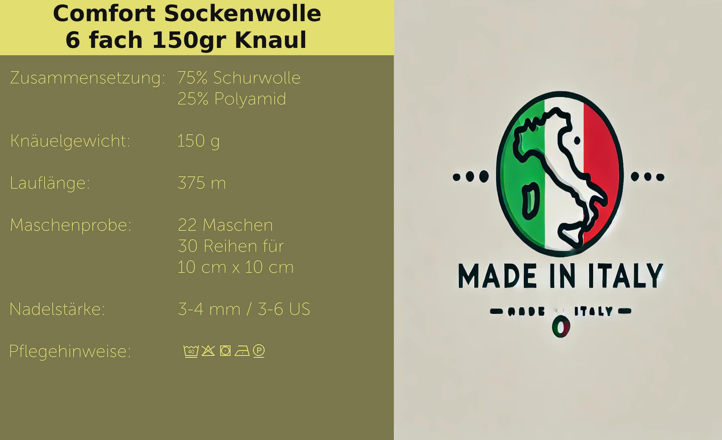 Comfort Wolle 6-fädige Sockenwolle, Strumpfwolle, Farbe Jeansfarben, 3 x 150 g Knaul, 375 m Länge, dicke Wolle für besonders warme Socken, dezentes Muster direkt aus der Knaul, Farbset Set 1
