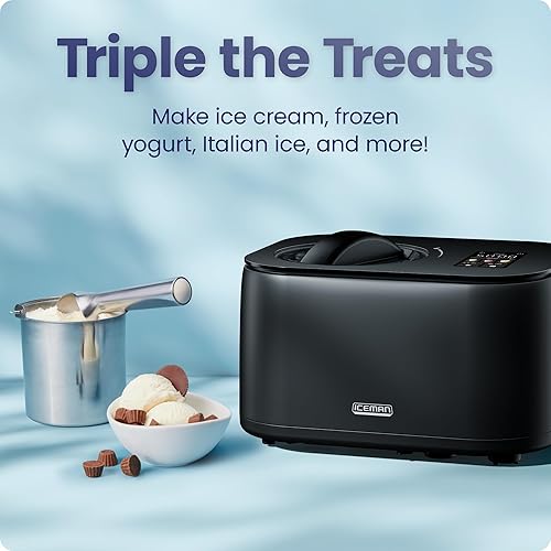 Miniatura 2 de Chefman Iceman Fabricante de Helado, Sin Necesidad de Pre-Congelación con Compresor Integrado, Hace Helado, Yogur Congelado, Sorbete, Sorbet, Hielo