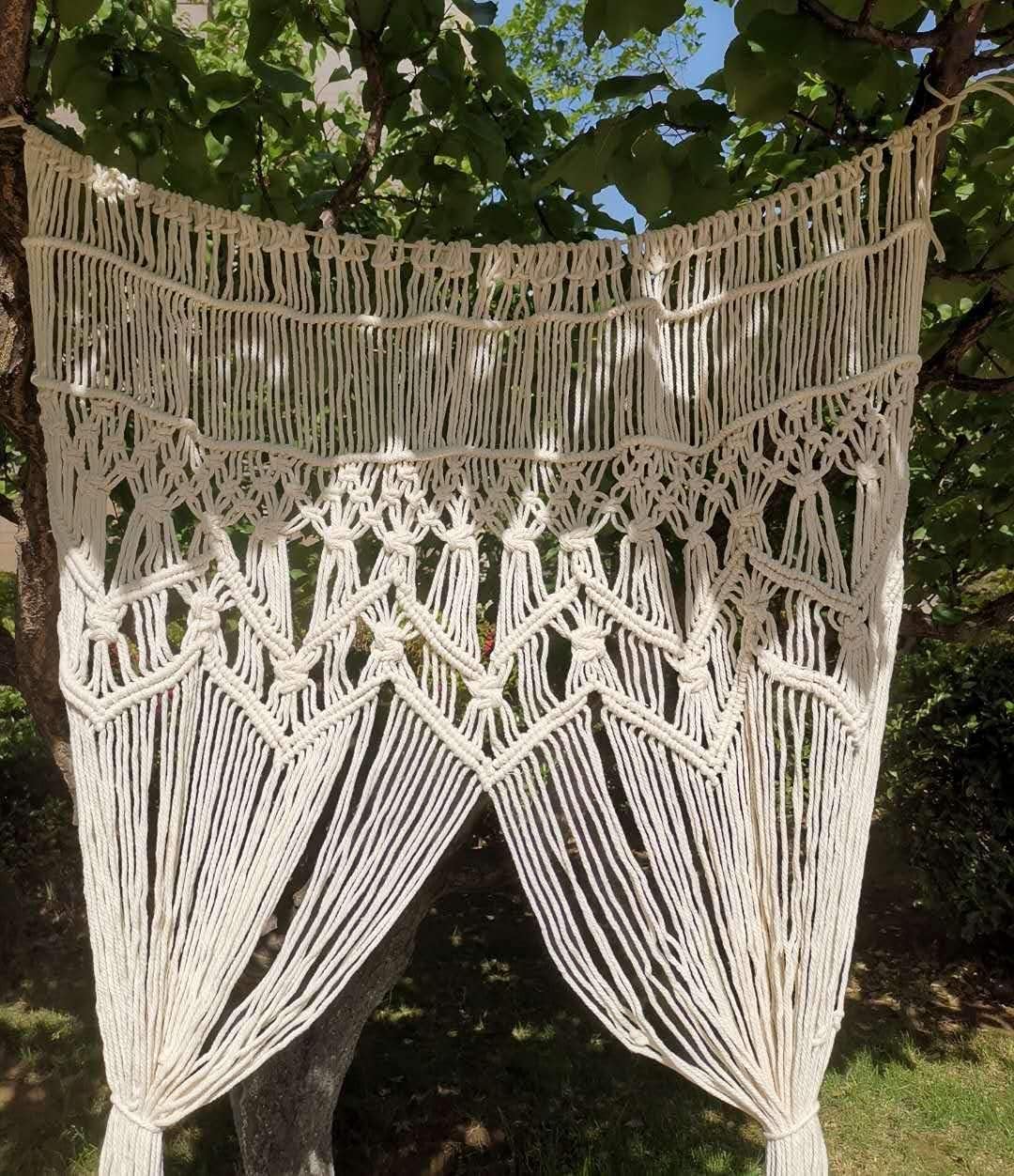 Homesunshine Macrame Wall Hanging Tapestry- Macrame Door Hanging, Room Divider, Macrame Curtains, Window Curtain, Door Curtains, Wedding Backdrop Arch Boho Wall Decor,35x73inch (35X73)