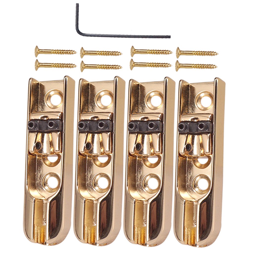 Lot de 3 chevalet individuels pour guitare basse à 4 cordes Doré