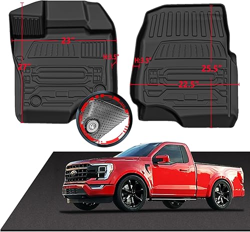 Torcia Alfombrillas para todo tipo de clima (solo delantera), ajuste personalizado para Chevy Silverado 2019-2023GMC Sierra 1500 Crew CabDoble Cab