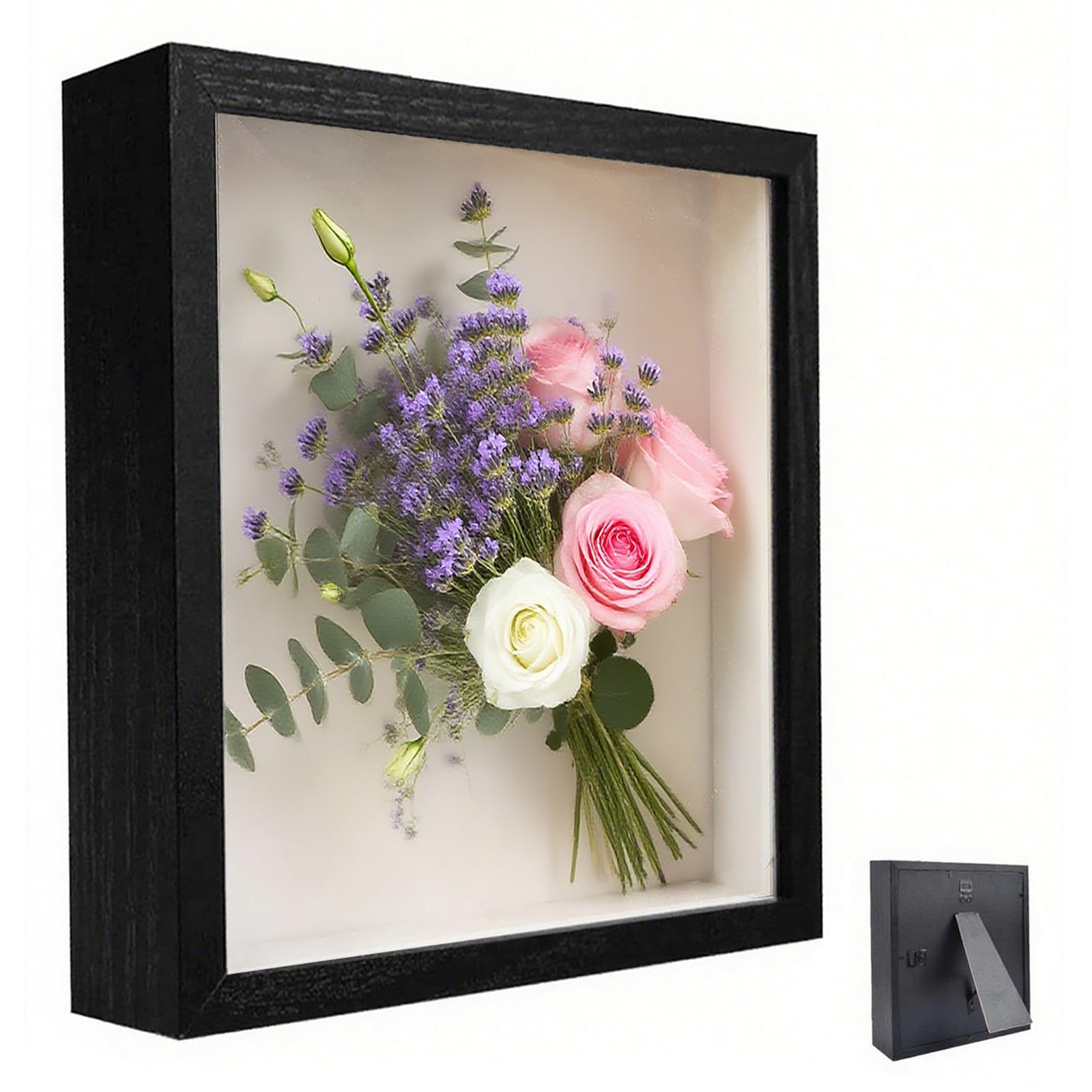3D Marco de Fotos, 30 x 40 cm, Marco de Fotos Profundo para Rellenar, Marcos para Rellenar 3D, con Placa Acrílica Transparente, Marcos de Objetos Más Profundo 3cm, para Flores Ramo, Negro