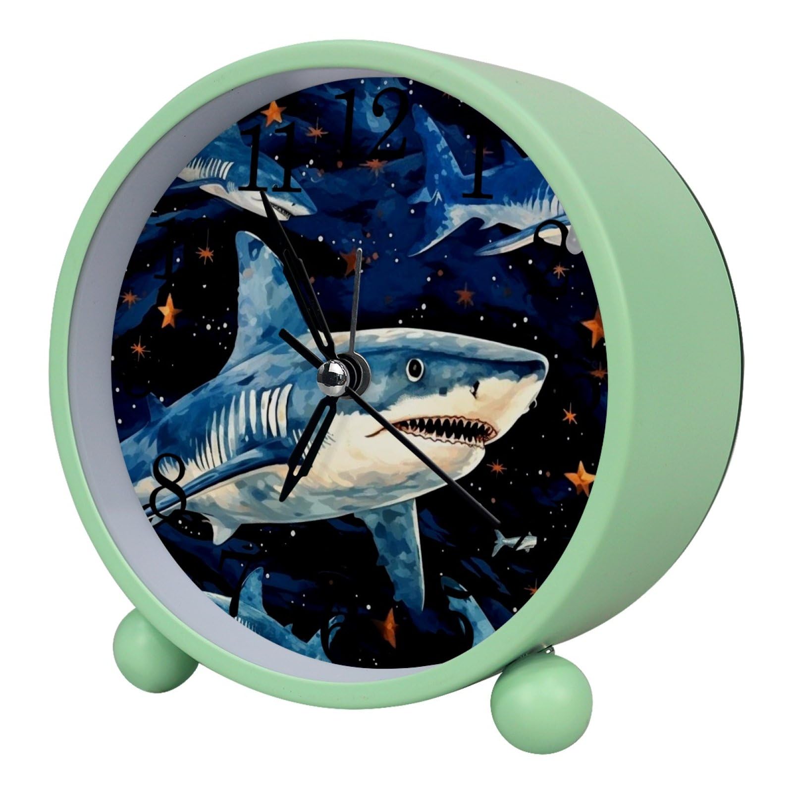 etoenbrc Battery Operated Clock Slient Plastic Table Clock Battery Operated Bedside Alarm Clock with Light for Bedroom Living Room(Color221)