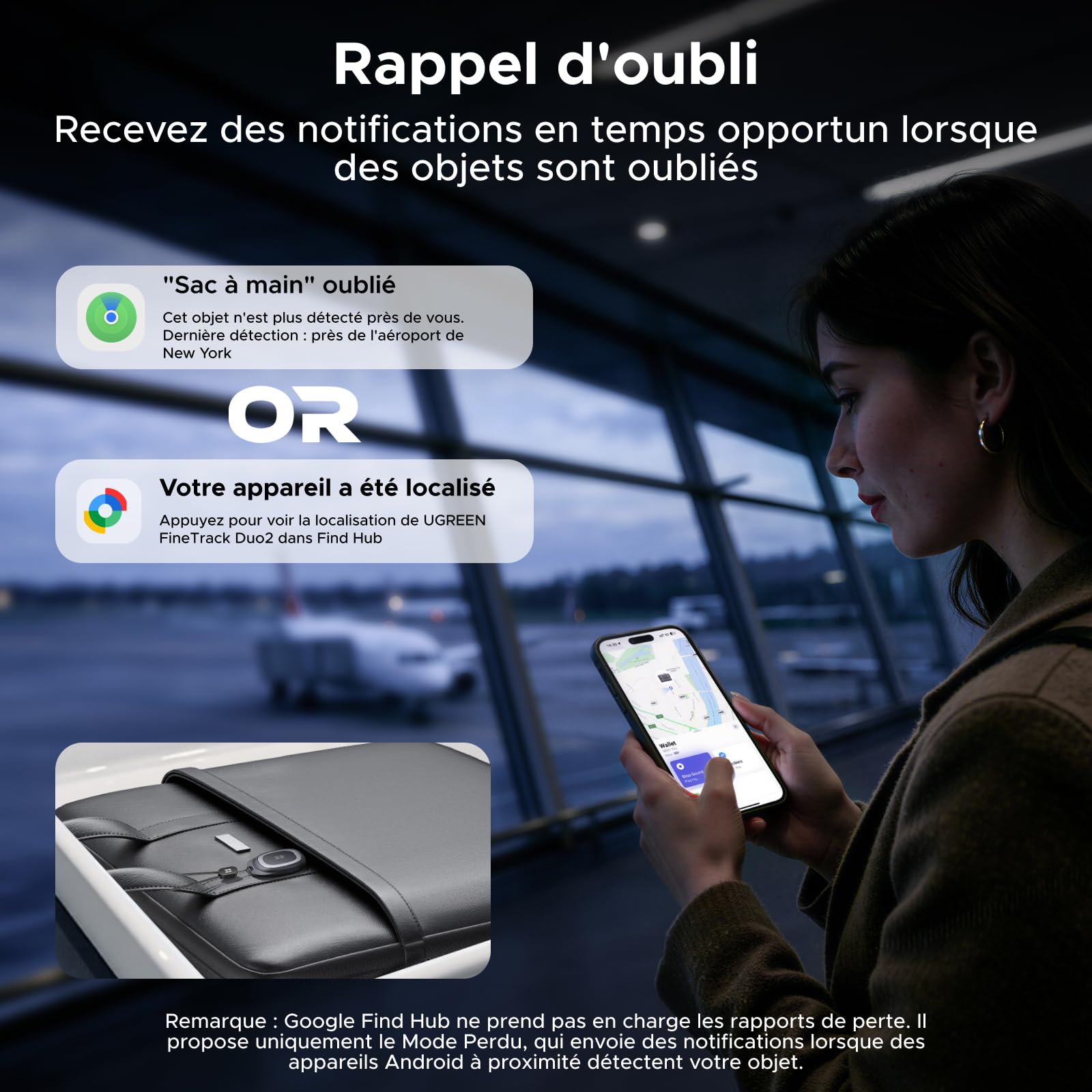 UGREEN FineTrack Duo 2 Tracker iOS et Android Recharge USB C Lot de 4