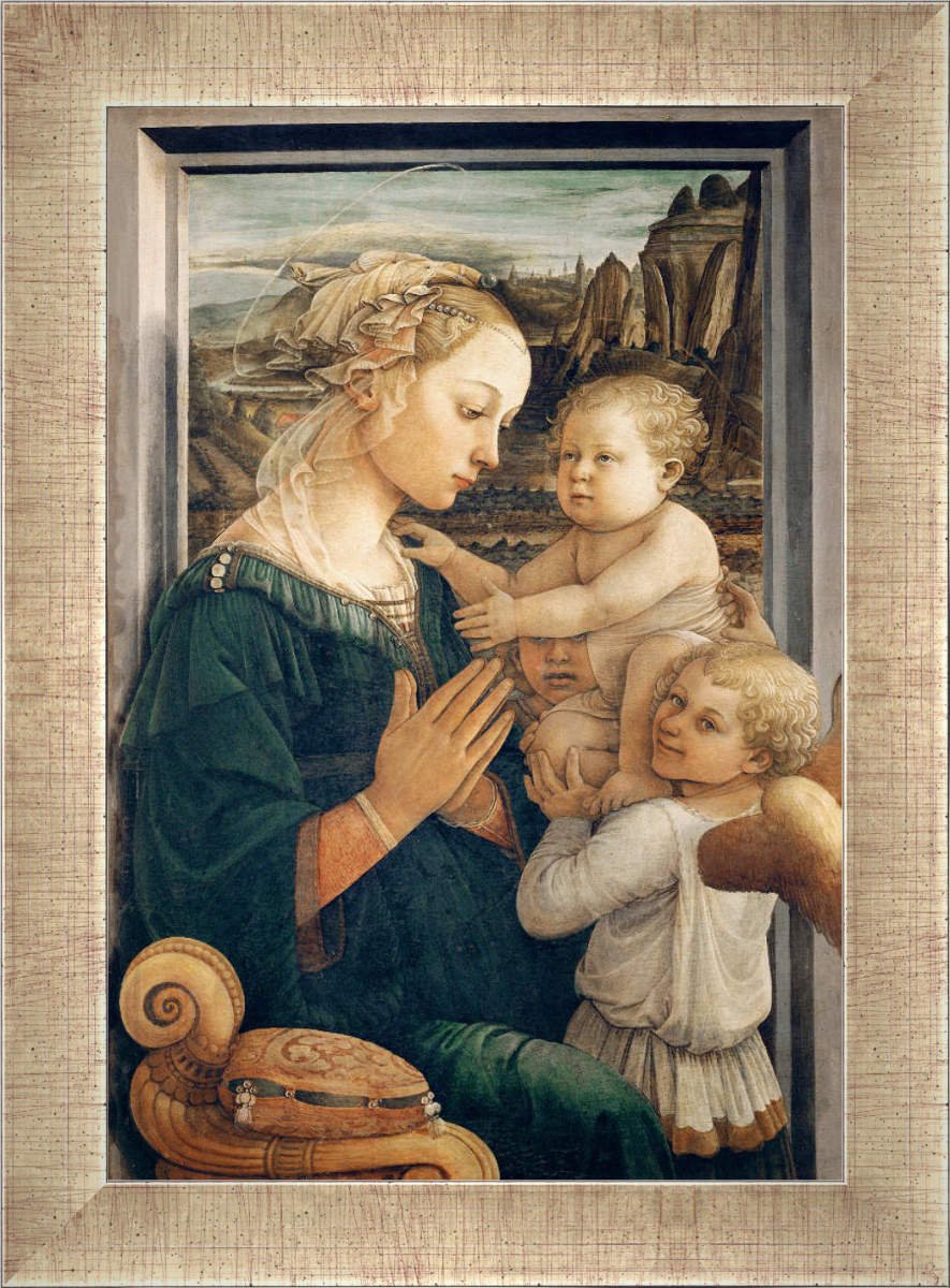 Rippelsdorf窯　1950s ヴィンテージ マリア像 白磁 フィギュリン kunst für alle ' – Fotografía enmarcada de Fra Filippo Lippi
