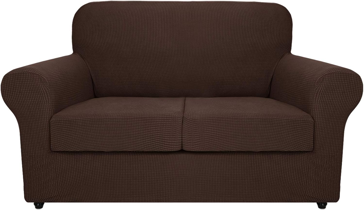 MAXIJIN 3 Piece Couch Covers for 2 Cushion Couch Super Stretch Loveseat Slipcover Dogs Pet Proof Fitted Furniture Protector Spandex Non Slip Sofa Love Seat Cover Washable (Loveseat, Coffee)