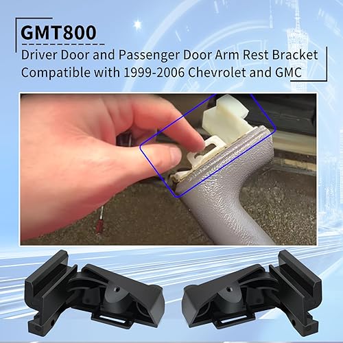 Miniatura 2 de 1 par GMT800 soporte para reposabrazos de puerta del conductor y pasajero compatible con GM Chevrolet y GMC 1999, 2000, 2001, 2002, 2003, 2004,