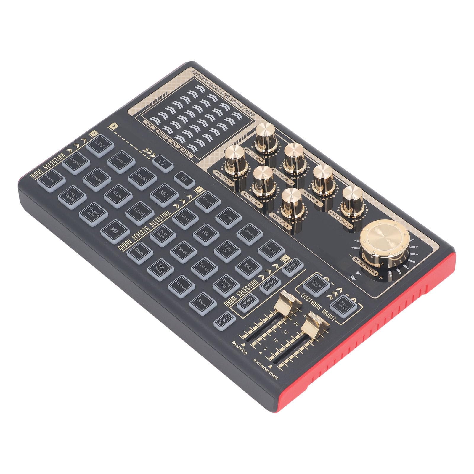 Scheda Audio Dal, Mixer Audio Portatile in ABS con Vocale per Streaming e Karaoke, Ingressi Multipli Ed Effetti in Tempo Reale